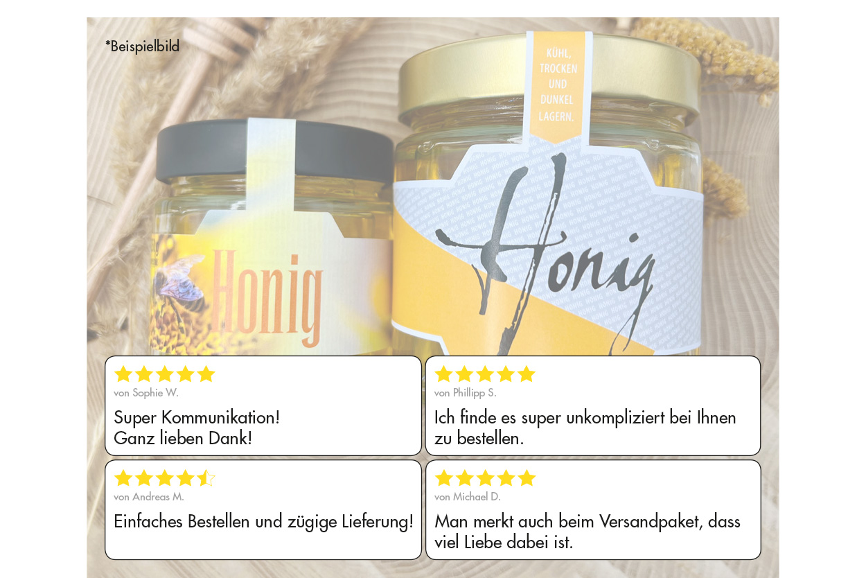 Honigetikett modern Nr.01 A 500g Kundenstimmen
