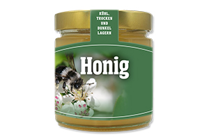 Honigetikett Natur Nr.19 C 250g Ansicht auf Glas