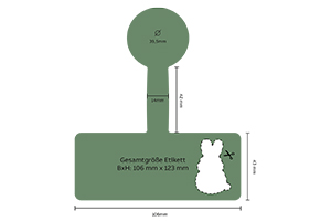 Cut-out Osteretikett 250g Nr.13 Größe Etikett