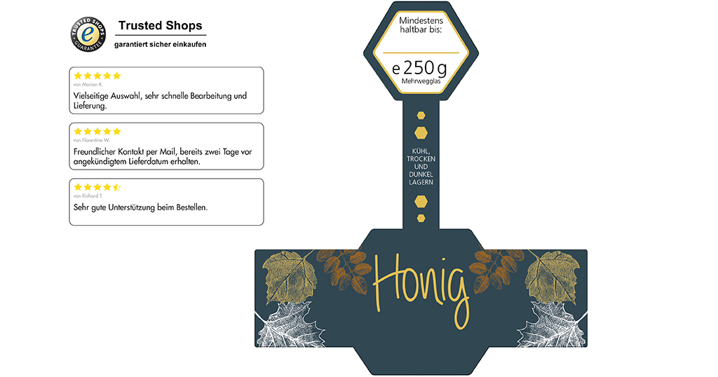 Honigetikett Waldhonig Nr.2 A 250g