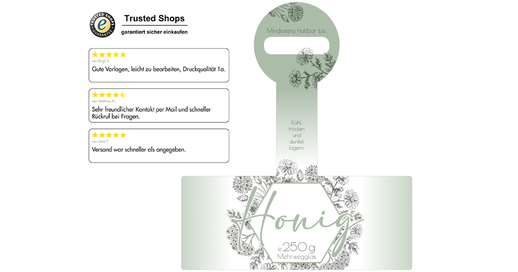 Honigetikett modern Nr.49 B 250g