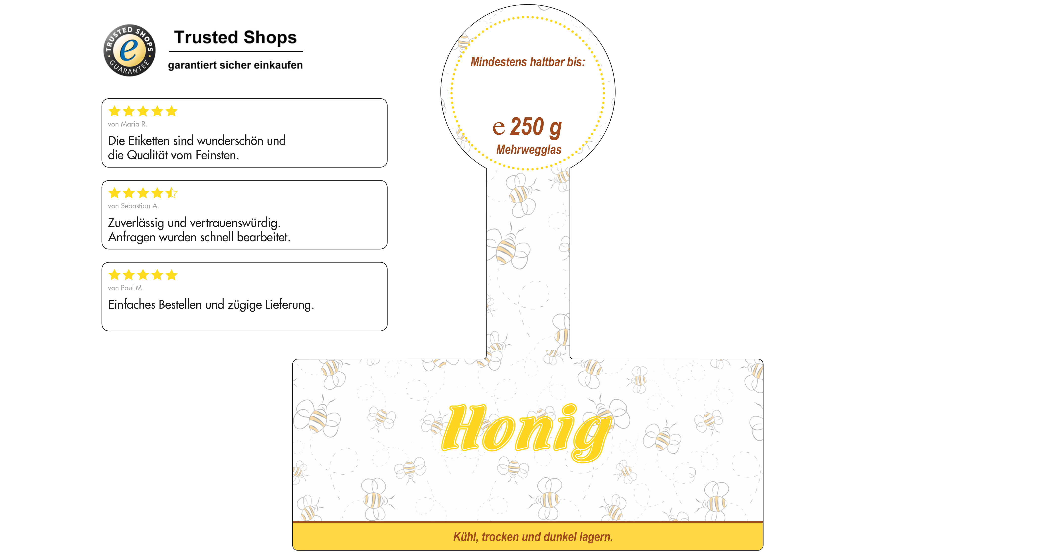Honigetikett modern Nr.03 B 250g