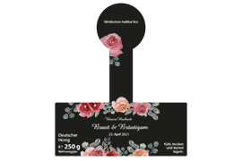 Design Hochzeitsetikett Nr.04 B 250g mit Gewährverschluss