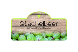 Design Holzstruktur Stachelbeere konturgestanzt