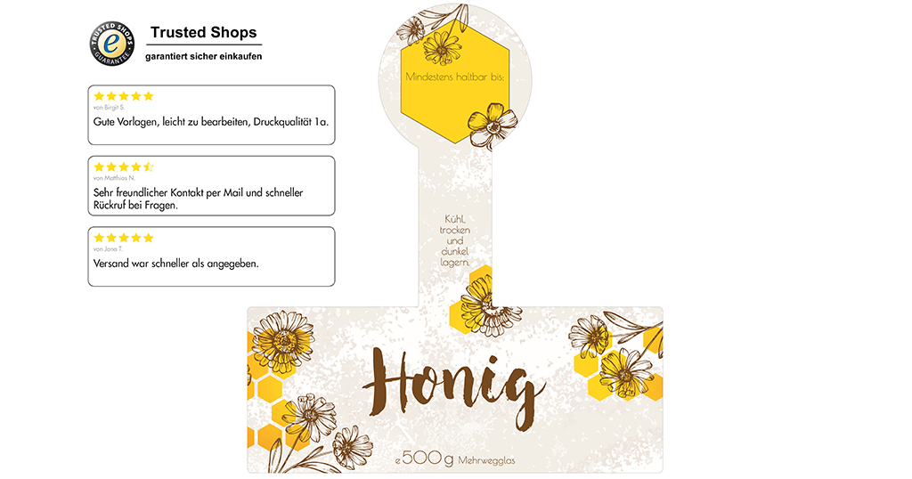 Honigetikett modern Nr.02 B 500g
