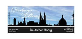 Design Stadthonig Nürnberg blauer Himmel 500g rechteckig