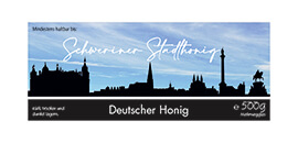 Design Stadthonig Schwerin blauer Himmel 500g rechteckig