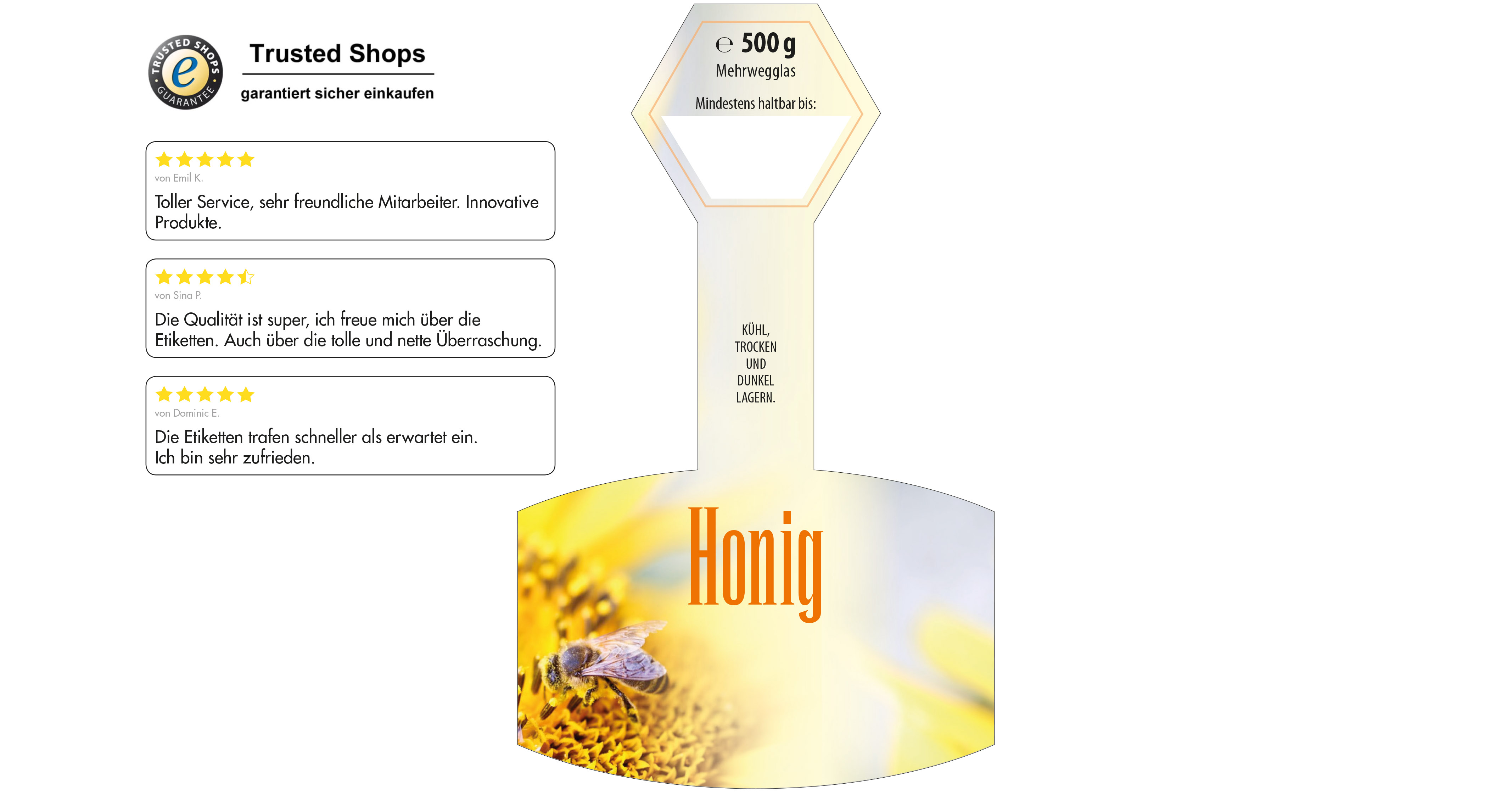 Honigetikett Natur Nr.06 C 500g