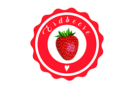 Marmeladenaufkleber Erdbeere rund konturgestanzt 