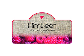 Design Leinenstruktur Himbeere konturgestanzt