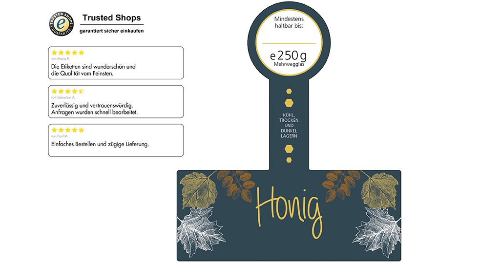 Honigetikett Waldhonig Nr.2 B 250g