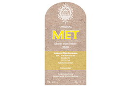 Design MET Flaschenetikett 01 konturgestanzt