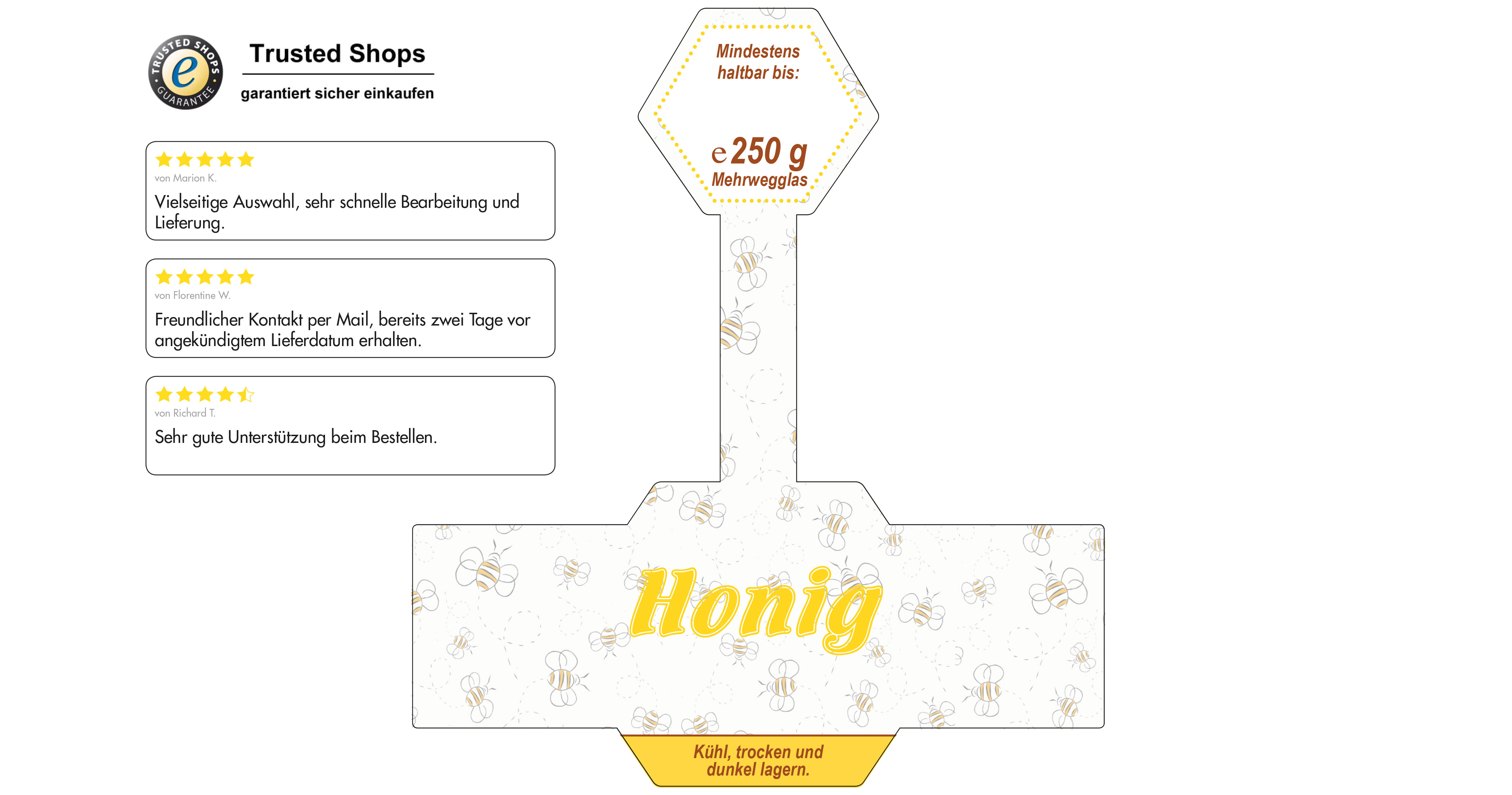 Honigetikett modern Nr.03 A 250g
