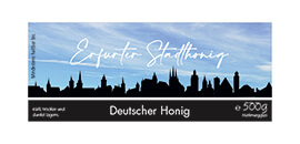 Design Stadthonig Erfurt blauer Himmel 500g rechteckig