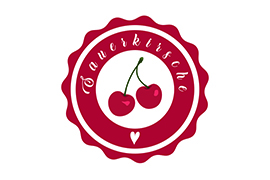 Marmeladenaufkleber Sauerkirsche rund konturgestanzt 