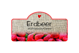 Design Leinenstruktur Erdbeere konturgestanzt