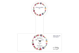 Design Hochzeitsetikett Nr.02 B 500g mit Gewährverschluss