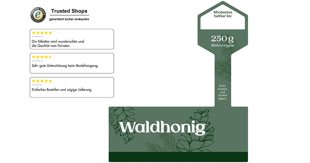 Honigetikett Waldhonig Nr.1 D 250g