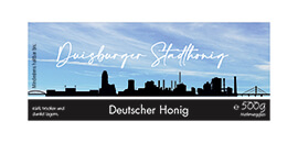 Design Stadthonig Duisburg blauer Himmel 500g rechteckig