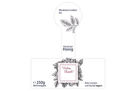 Design Geschenketikett Nr.19 B 250g mit Gewährverschluss