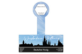 Design Stadthonig Wiesbaden blauer Himmel 500g mit Gewährverschluss 