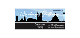 Design Stadthonig Nürnberg blauer Himmel 250g rechteckig