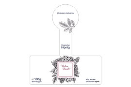 Design Geschenketikett Nr.19 B 500g mit Gewährverschluss