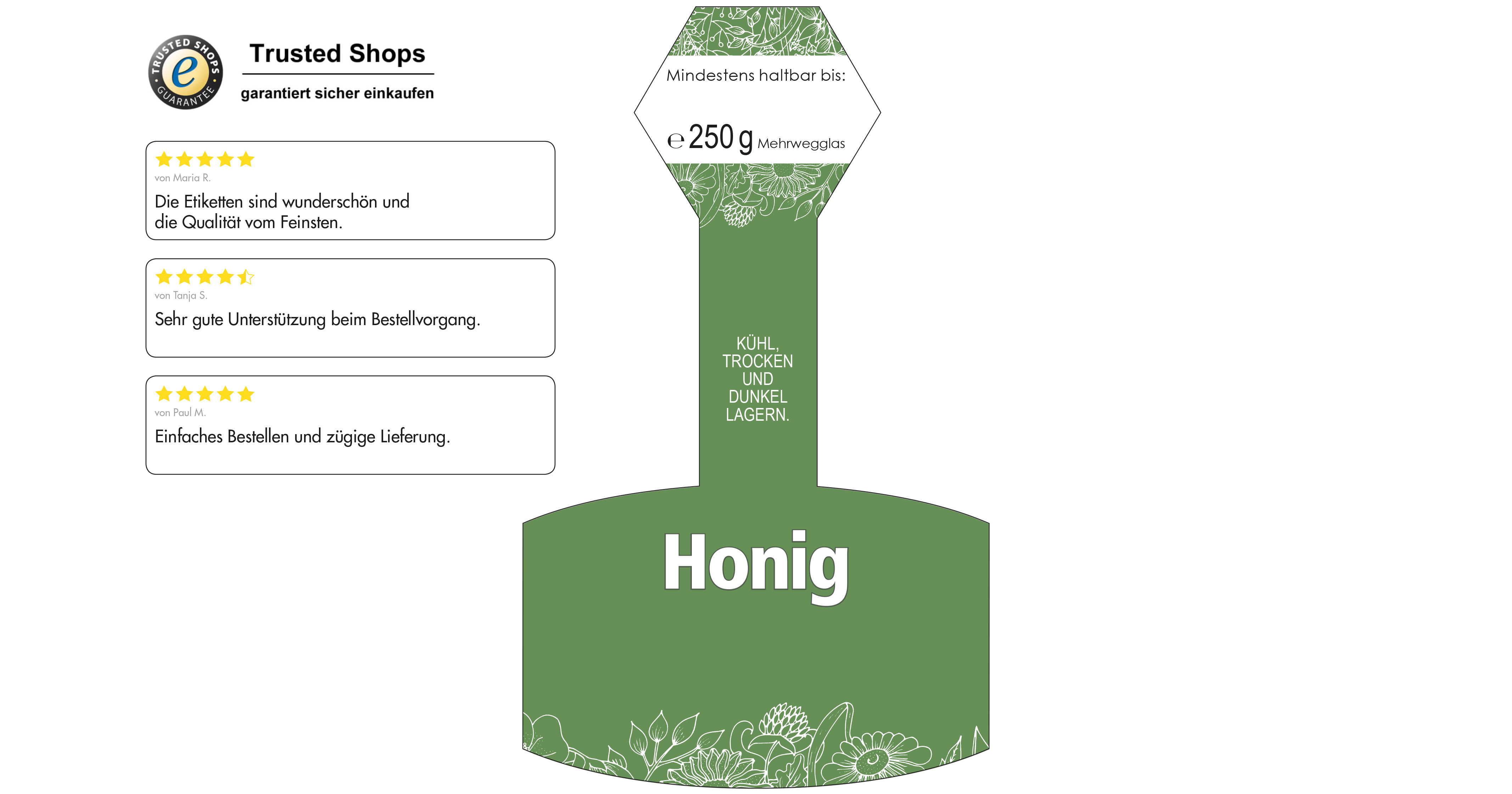 Honigetikett modern Nr.08 C 250g