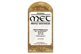 Design MET Flaschenetikett 04 konturgestanzt