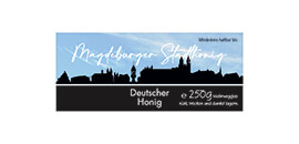 Design Stadthonig Magdeburg blauer Himmel 250g rechteckig