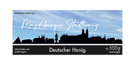 Design Stadthonig Magdeburg blauer Himmel 500g rechteckig