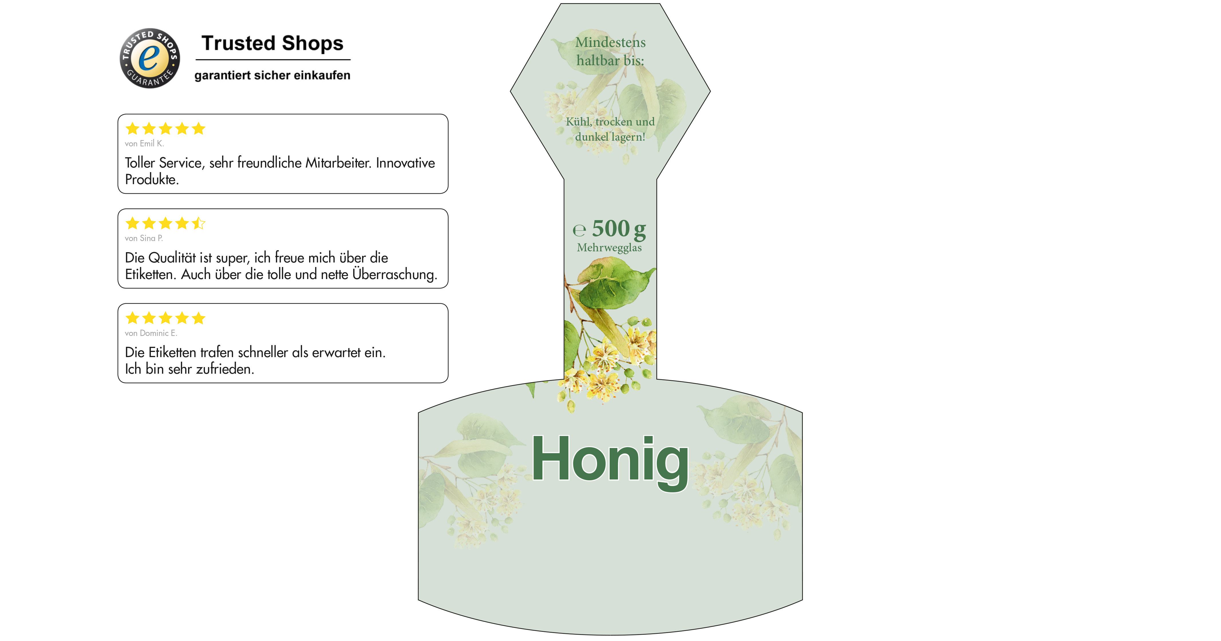 Honigetikett Lindenblüte Nr.01 C 500g