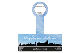 Design Stadthonig Magdeburg blauer Himmel 500g mit Gewährverschluss 
