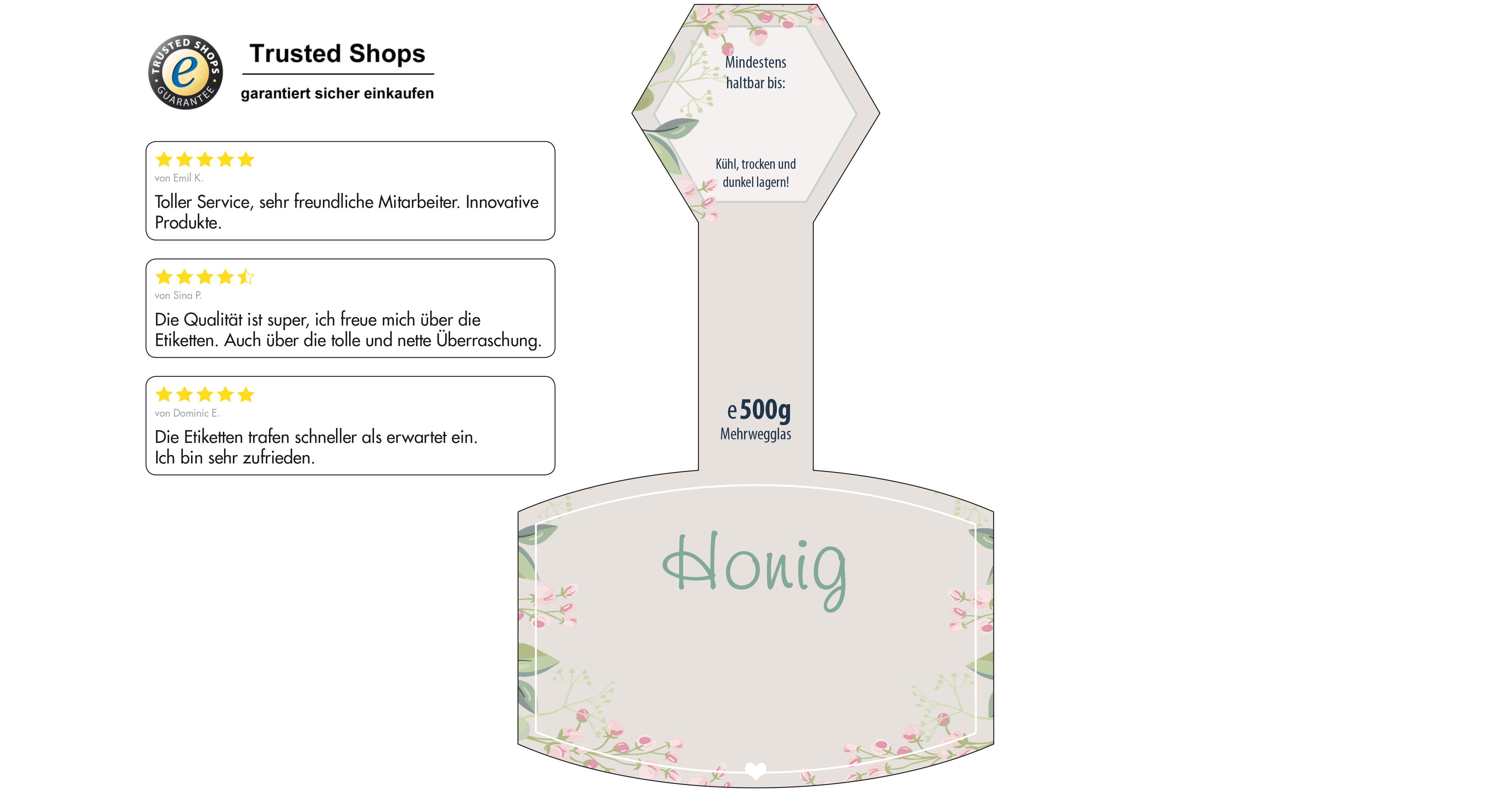 Honigetikett modern Nr.43 C 500g
