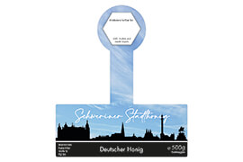 Design Stadthonig Schwerin blauer Himmel 500g mit Gewährverschluss 