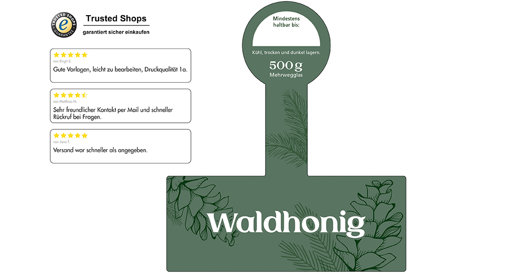 Honigetikett Waldhonig Nr.1 B 500g