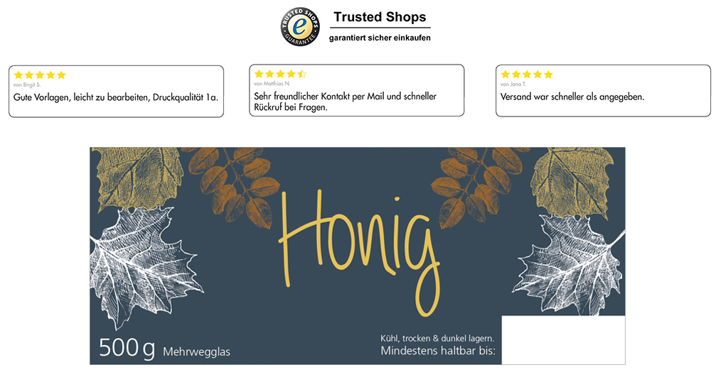 Honigetikett Waldhonig 500g rechteckig - Nr. 2