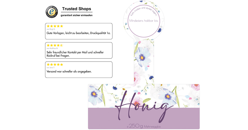 Honigetikett modern Nr.55 B 250g