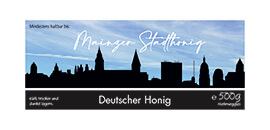 Design Stadthonig Mainz blauer Himmel 500g rechteckig