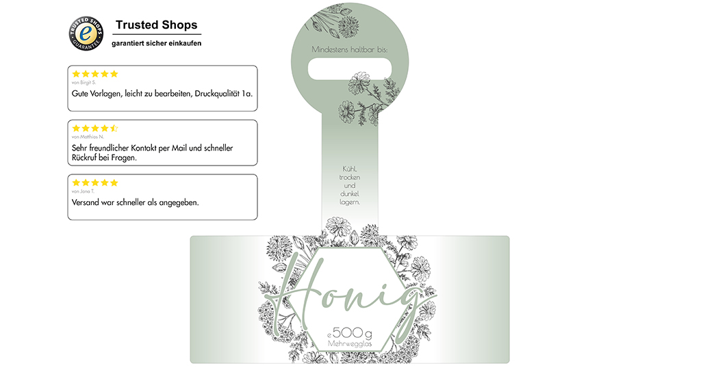 Honigetikett modern Nr.49 B 500g