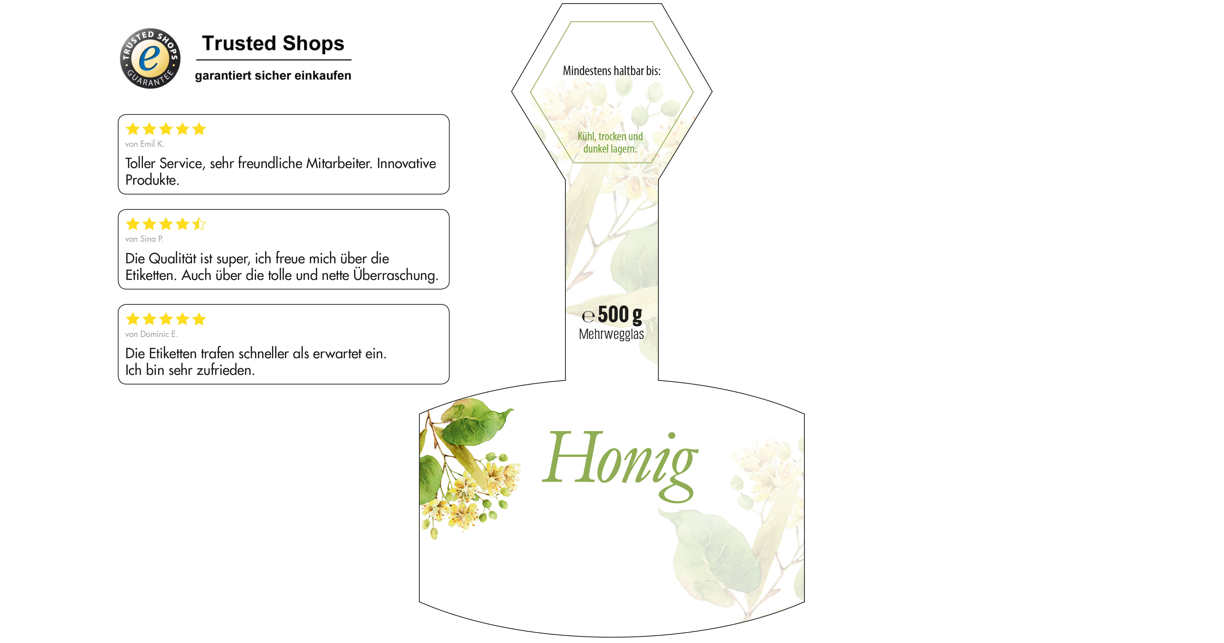 Honigetikett Lindenblüte Nr.02 C 500g
