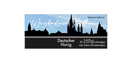 Design Stadthonig Wiesbaden blauer Himmel 250g rechteckig