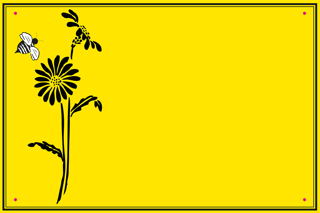 Schild zum Personalisieren mit Blume