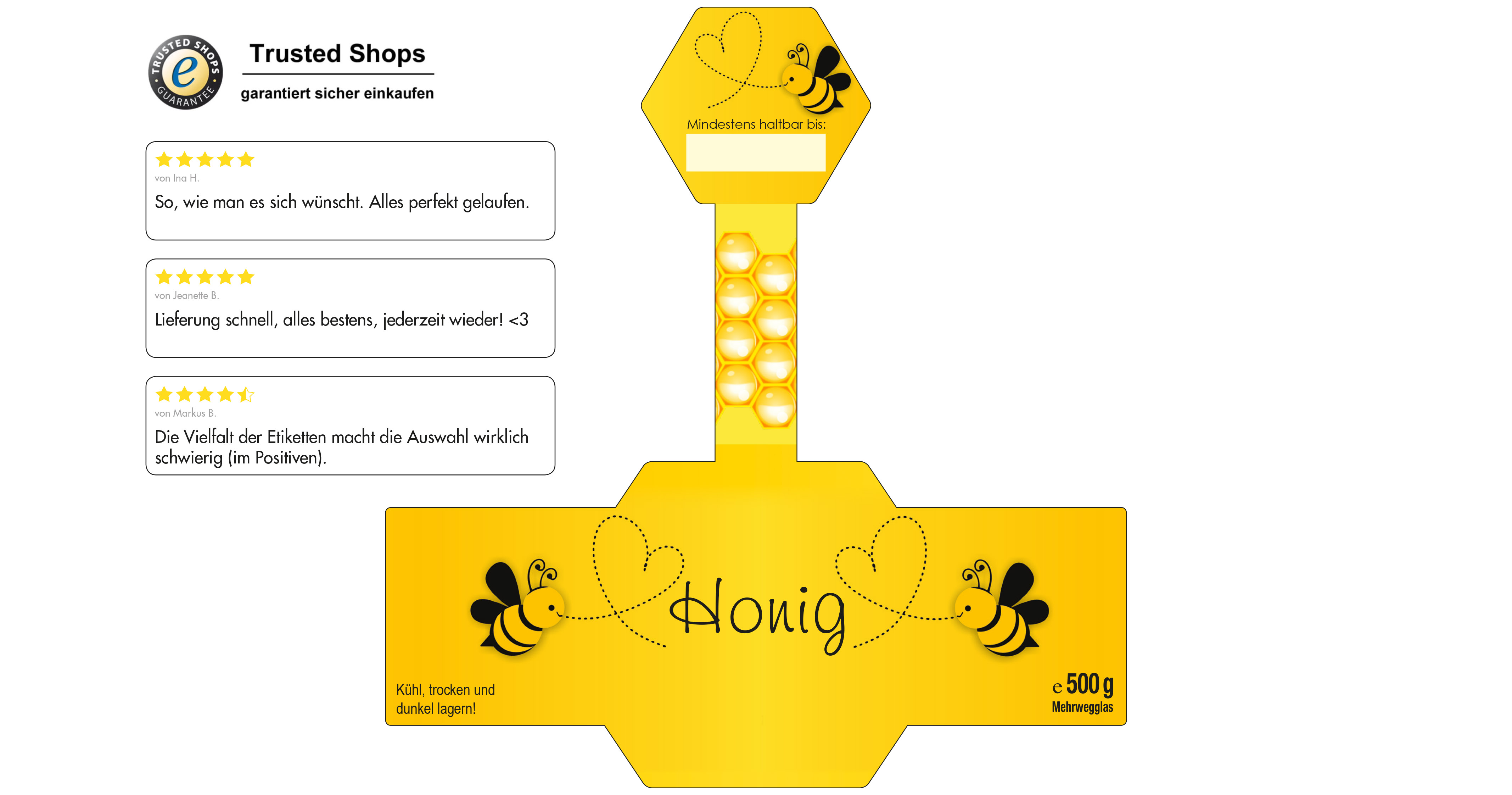 Honigetikett modern Nr.01 A 500g