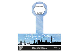 Design Stadthonig Hamburg blauer Himmel 500g mit Gewährverschluss 