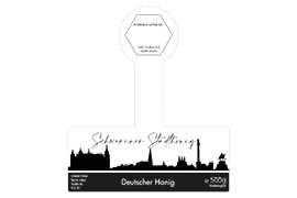 Design Stadthonig Schwerin weißer Himmel 500g mit Gewährverschluss 