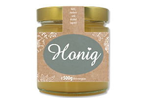 Honigetikett modern 500g mit Gewährverschluss - Nr. 48 B