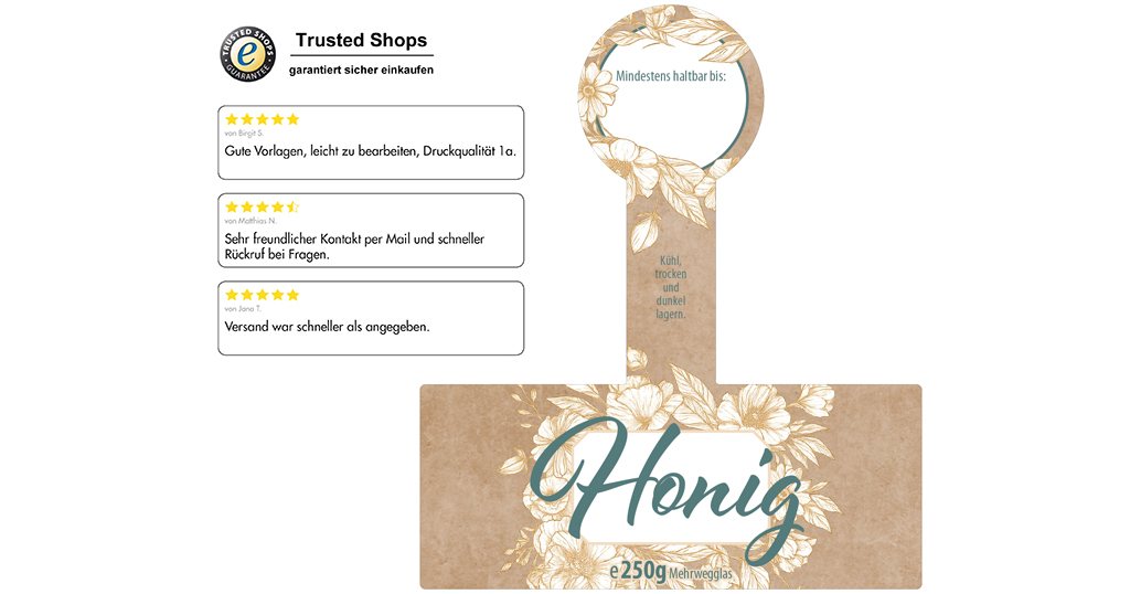 Honigetikett modern Nr.51 B 250g