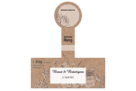 Design Hochzeitsetikett Nr.06 B 250g mit Gewährverschluss