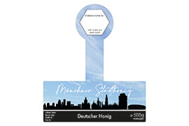 Design Stadthonig München blauer Himmel 500g mit Gewährverschluss 